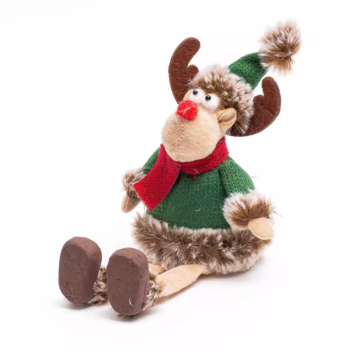 Новогодняя фигурка 26 см олень сидит MU-25XP499