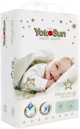 YOKOSUN Подгузники-Трусики Premium M (6-10 кг) 56 шт