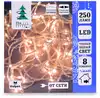 Светодиодная гирлянда НИТЬ 25 м 250 Led теплый белый 8 режимов, IP20 от сети,прозрачн.провод