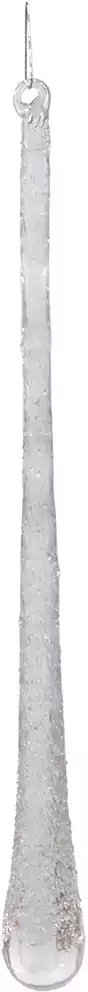 Новогодняя сосулька 20,4 см стекло капля 058D-7259D