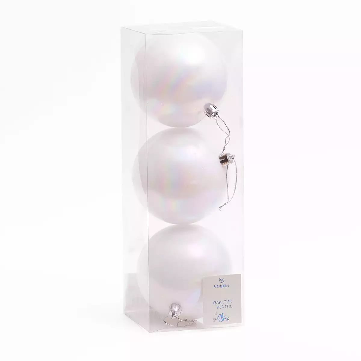 Новогодняя фигурка 10 см 3 шт белый перломутр 058D-7267D