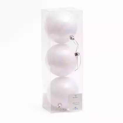 Новогодняя фигурка 10 см 3 шт белый перломутр 058D-7267D