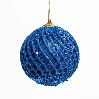 Новогодний шар 10 см синий 058D-7270D