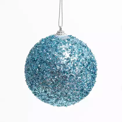 Новогодний шар 10 см голубой 058D-7272D
