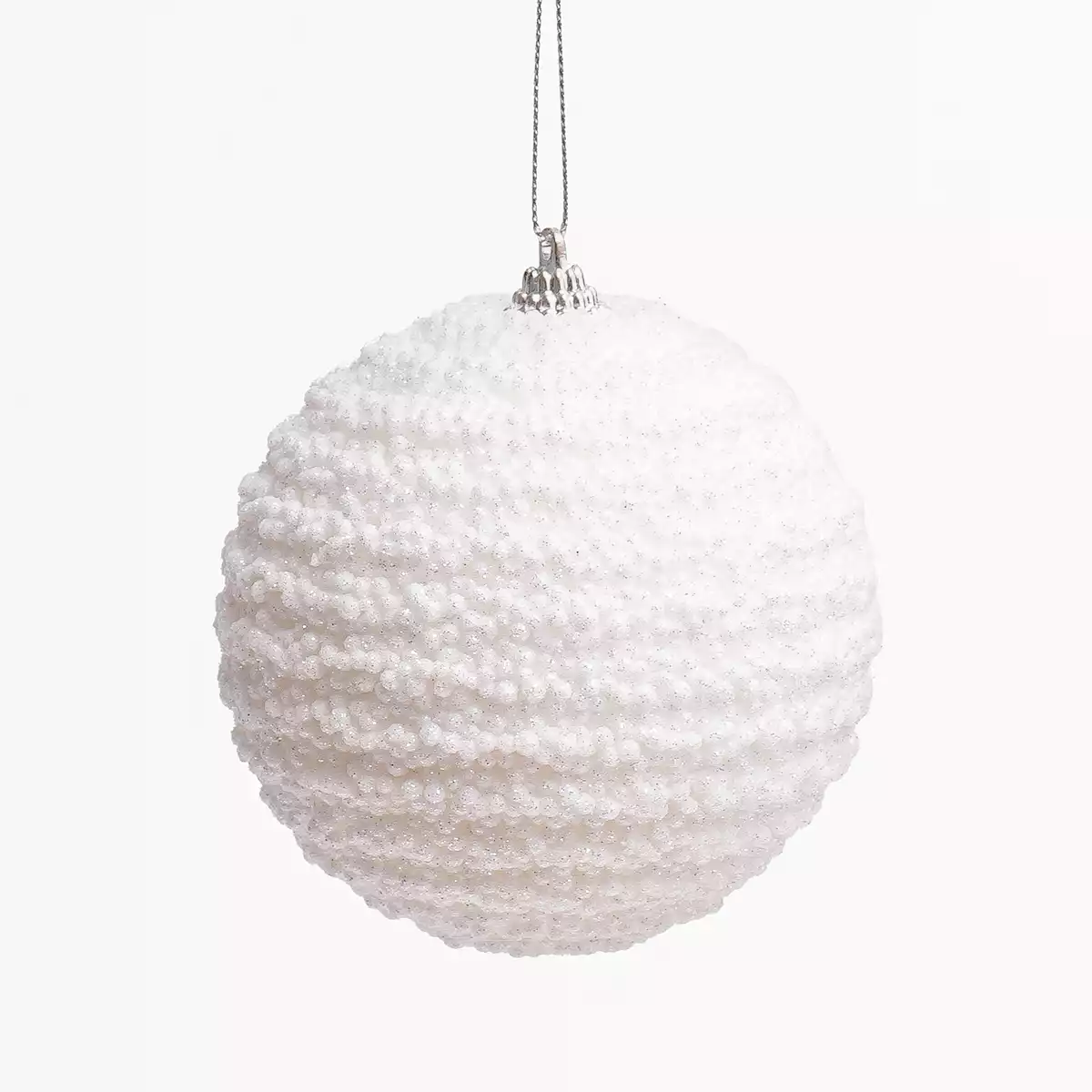 Новогодний шар 10 белый 058D-7274D