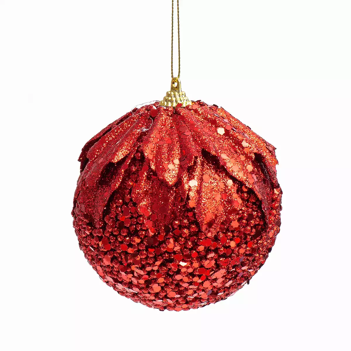 Новогодний шар 10 красный 058D-7277D