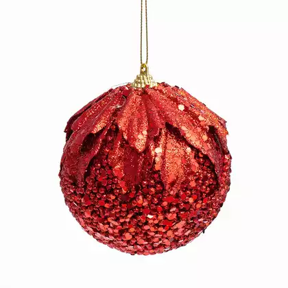 Новогодний шар 10 красный 058D-7277D