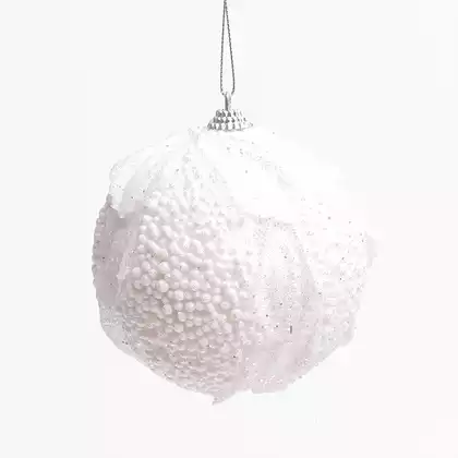 Новогодний шар 10 белый 058D-7278D