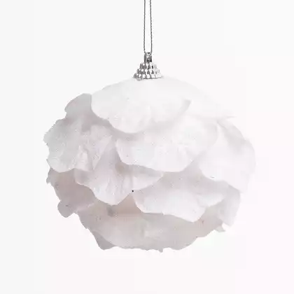 Новогодний шар 10 белый 058D-7279D