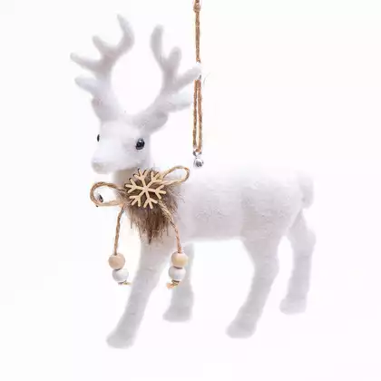 Новогодняя фигурка 22х15х4 Олень белый 058D-7283D