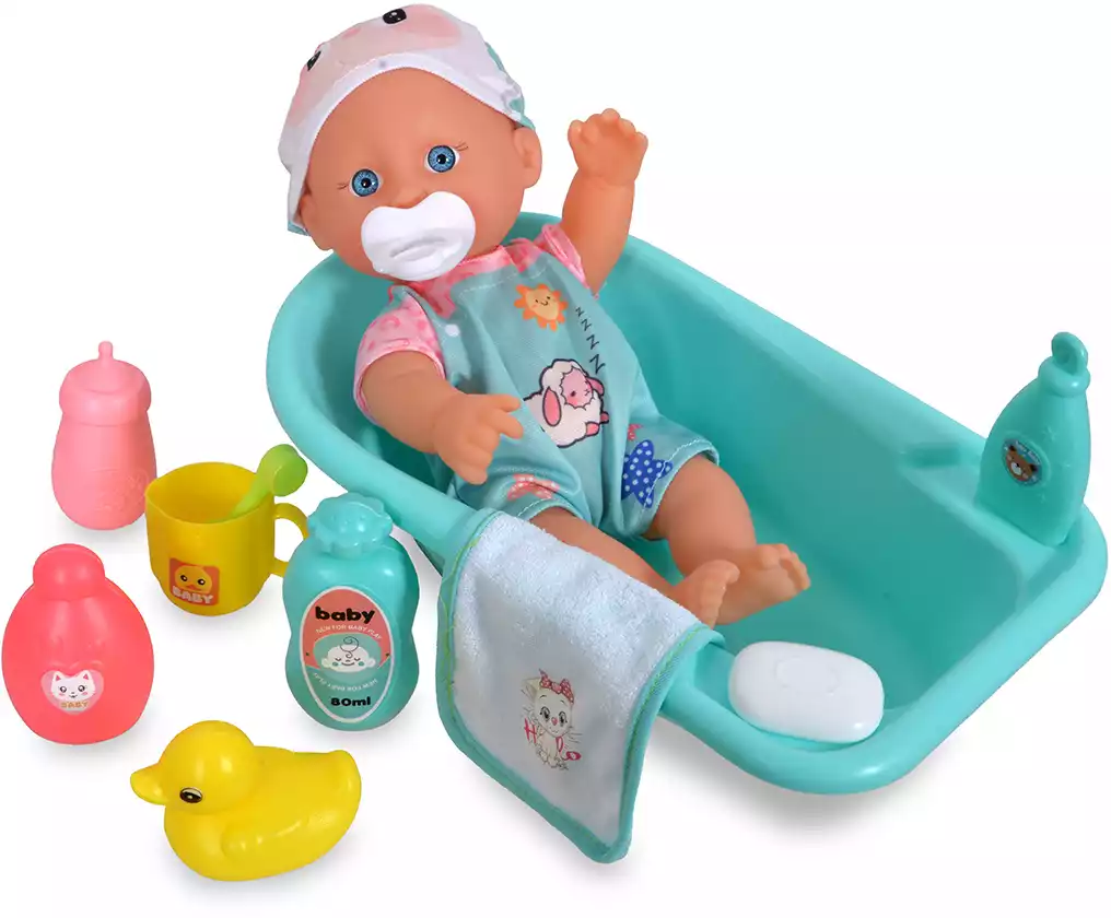 Пупс игровой 5892 с ванночкой и аксессуарами в/к