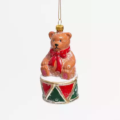 Новогодняя фигурка 12,5 см мишка с бантиком 058D-7238D