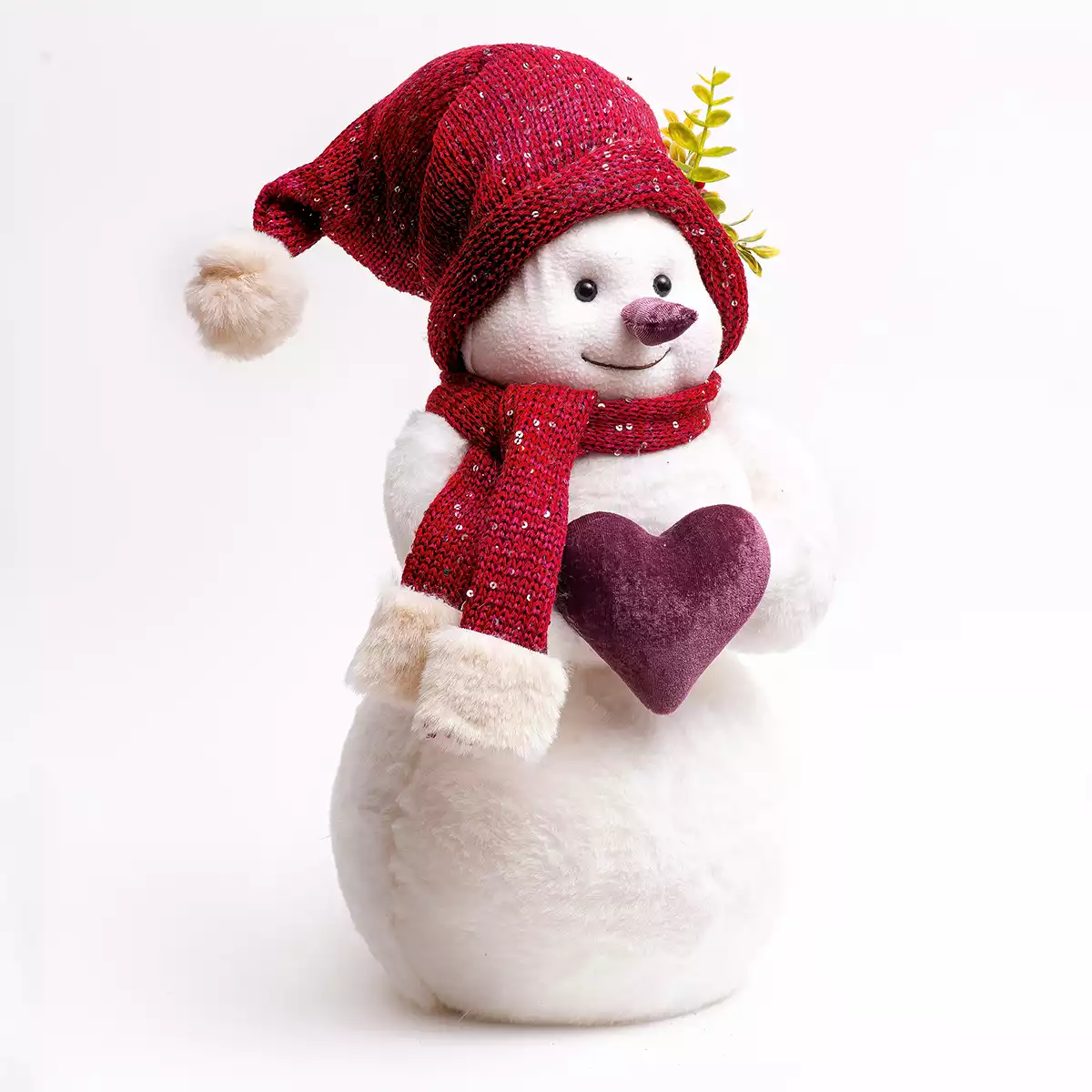 Новогодняя фигурка 19х20х40 Снеговик в колпачке 058D-7292D