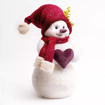 Новогодняя фигурка 19х20х40 Снеговик в колпачке 058D-7292D