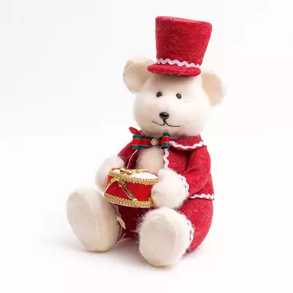 Новогодняя фигурка 21х20х33 Мишка белый 058D-7293D