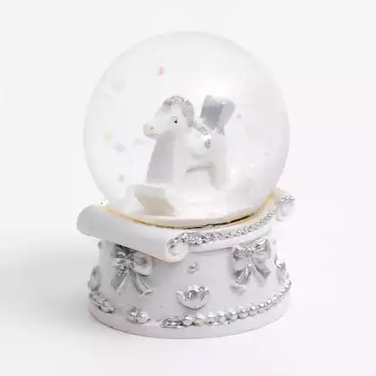 Сувенирный шар со снегом 6,3 см лошадка белая 058D-7317D