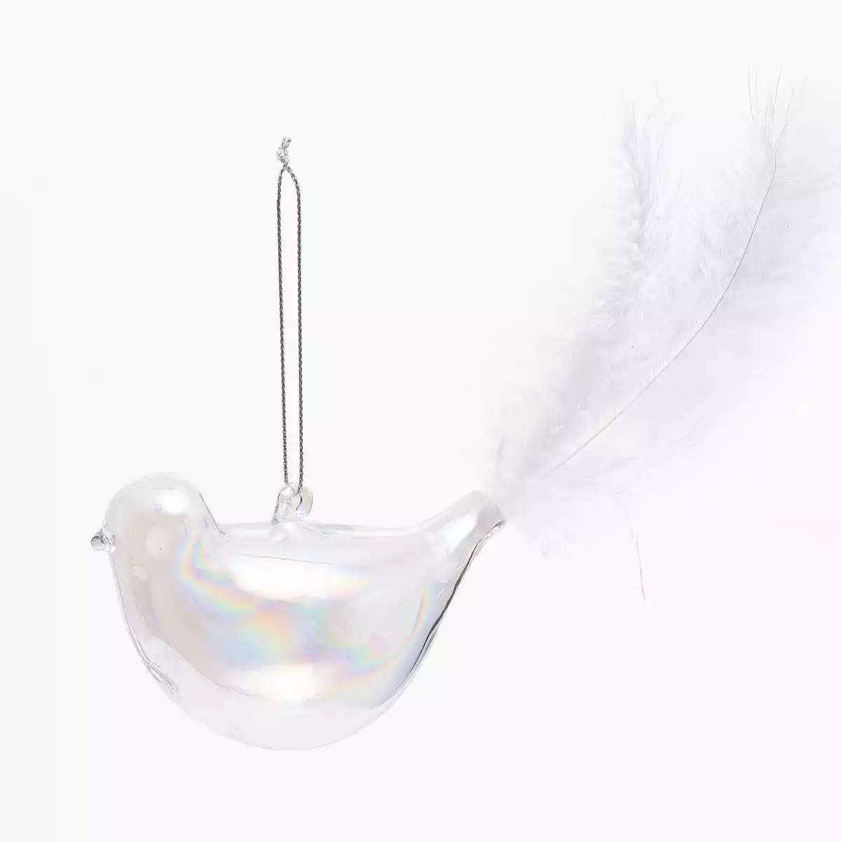 Новогодняя фигурка 15 см птичка стекло 058D-7318D