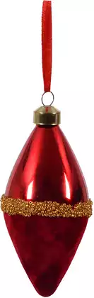 Новогодняя сосулька 13 см стекло красный барха т058D-7340D