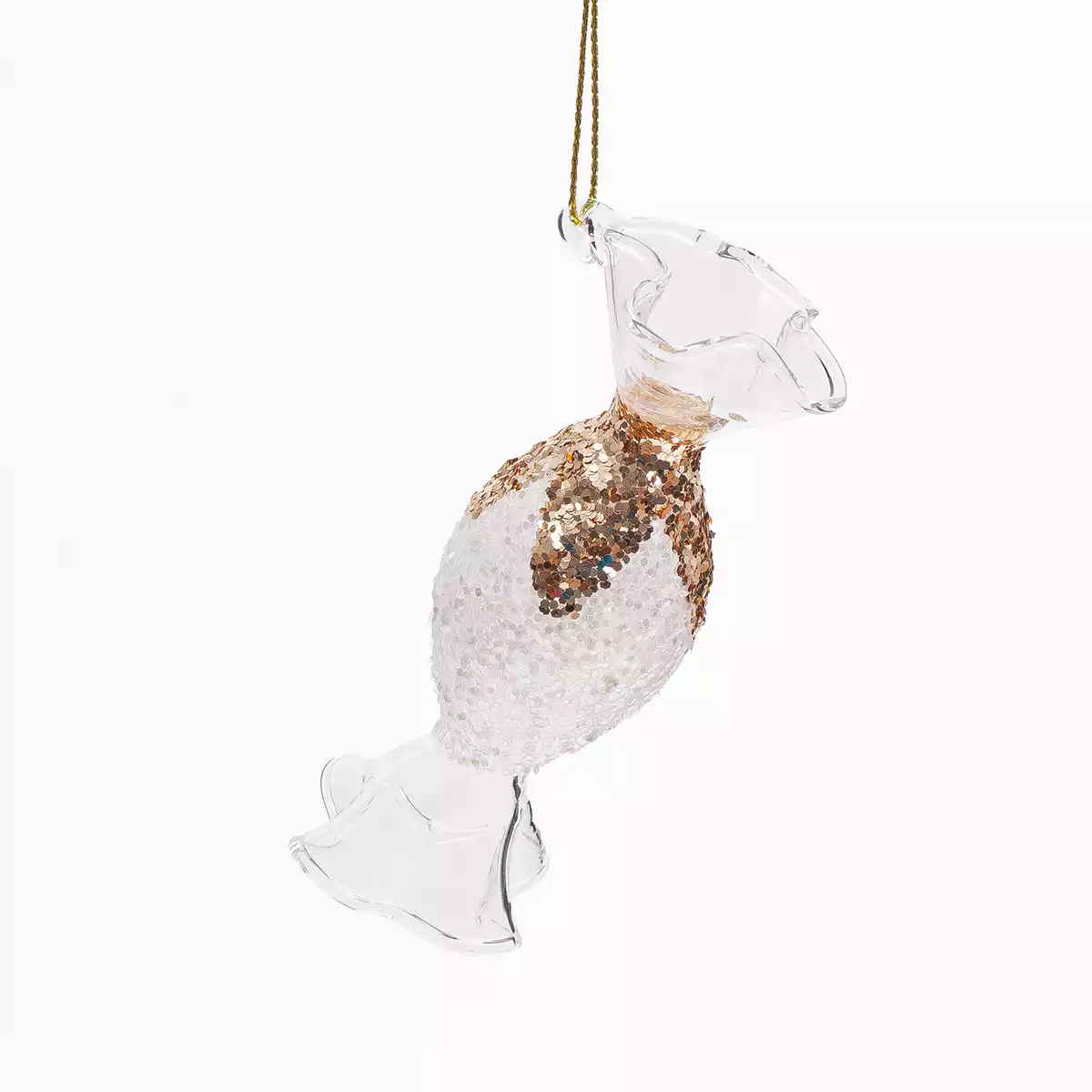 Новогодняя фигурка 4х9 см конфета серебро золото 058D-7361D