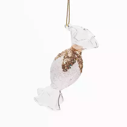 Новогодняя фигурка 4х9 см конфета серебро золото 058D-7361D