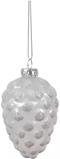 Новогодняя фигурка шишка 9 см стекло прозраная 058D-7365D