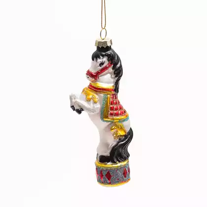 Новогодняя фигурка 13,8 см лошадка стекло 058D-7372D