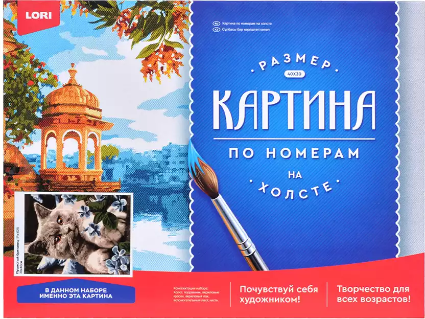 Картина по номерам 30х40см Пушистый британец Рх-025