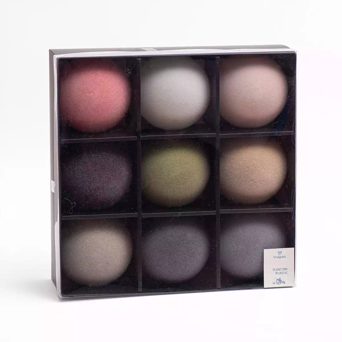 Набор шаров 10 см 9 шт флок 058D-7373D