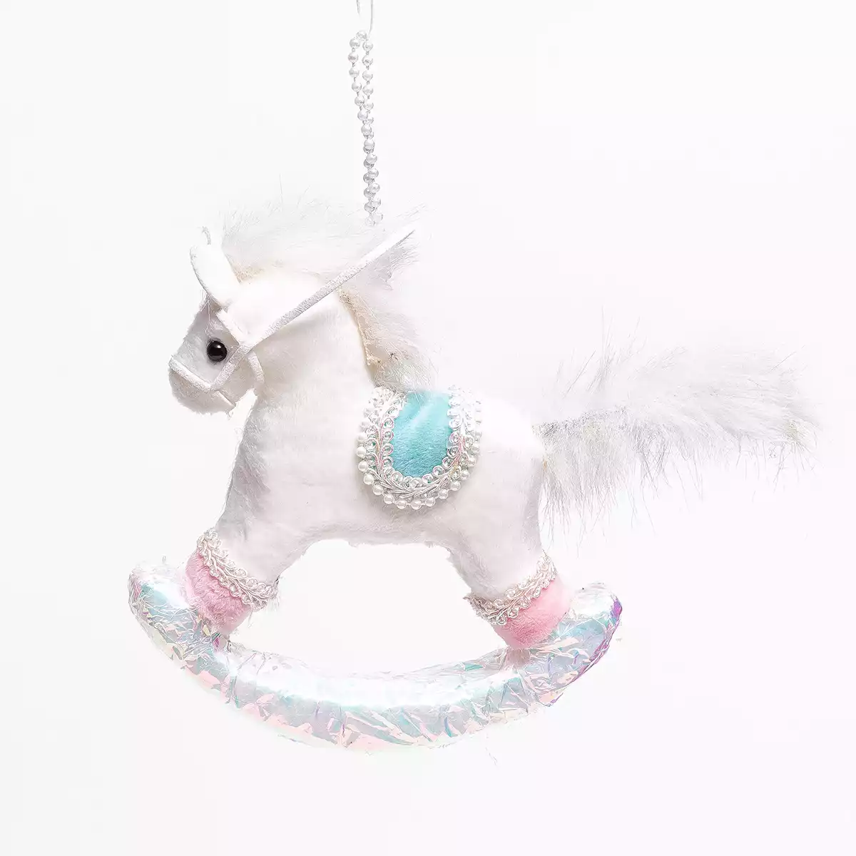 Новогодняя фигурка 16х4х15 см Лошадка белая 058D-7119D