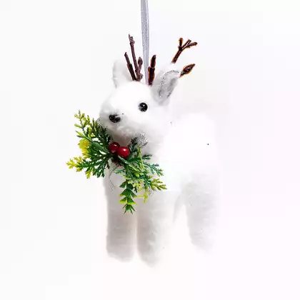 Новогодняя фигурка 15 см Олень на петельке 058D-7075D