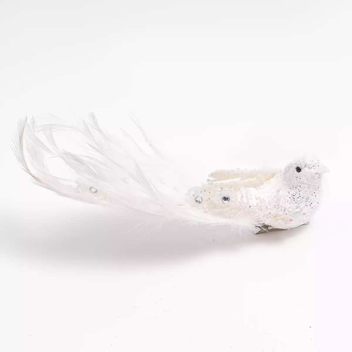 Новогодняя фигурка птица белый 058D-7082D