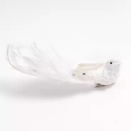 Новогодняя фигурка птица белый 058D-7082D