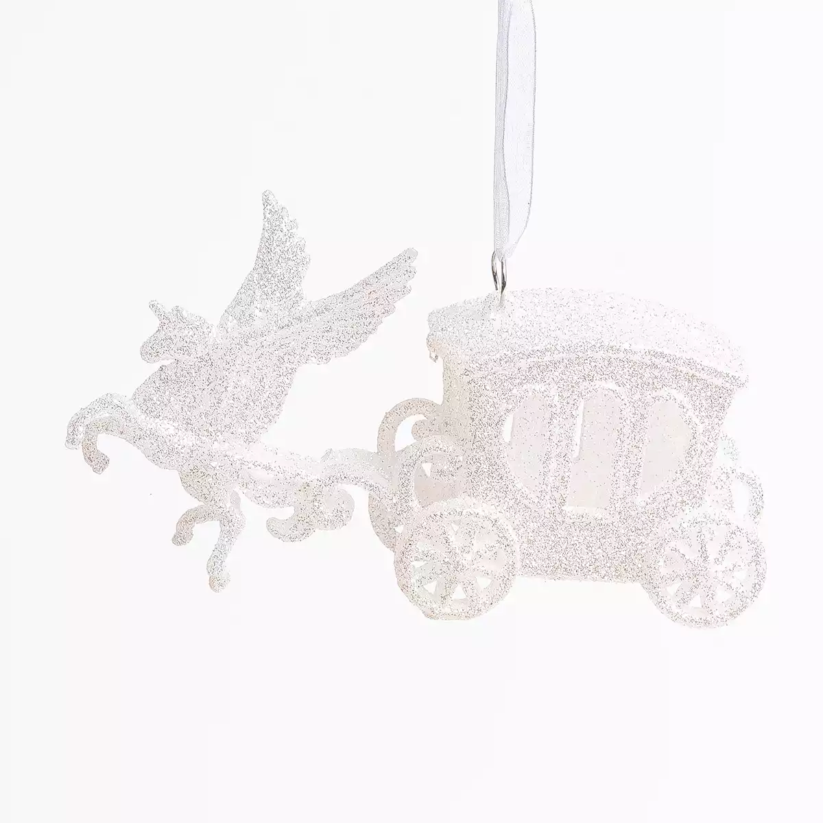 Новогодняя фигурка Карета белая 058D-7023D