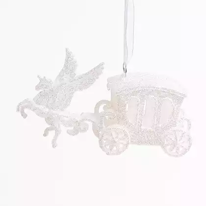 Новогодняя фигурка Карета белая 058D-7023D
