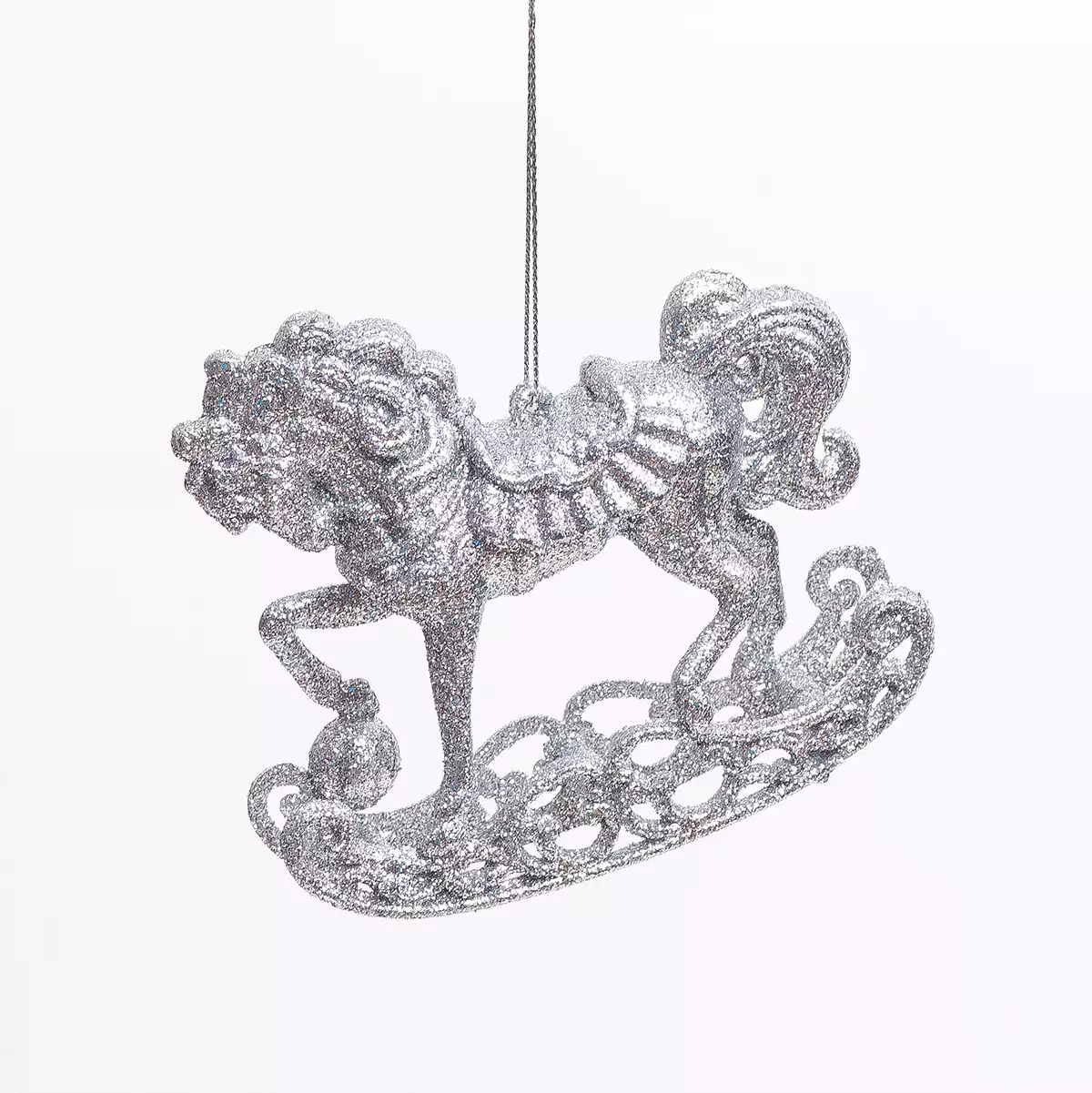 Новогодняя фигурка 10х10 см Лошадь серебро 058D-6988D-2