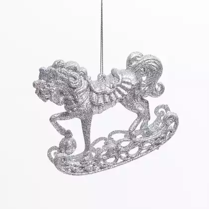 Новогодняя фигурка 10х10 см Лошадь серебро 058D-6988D-2