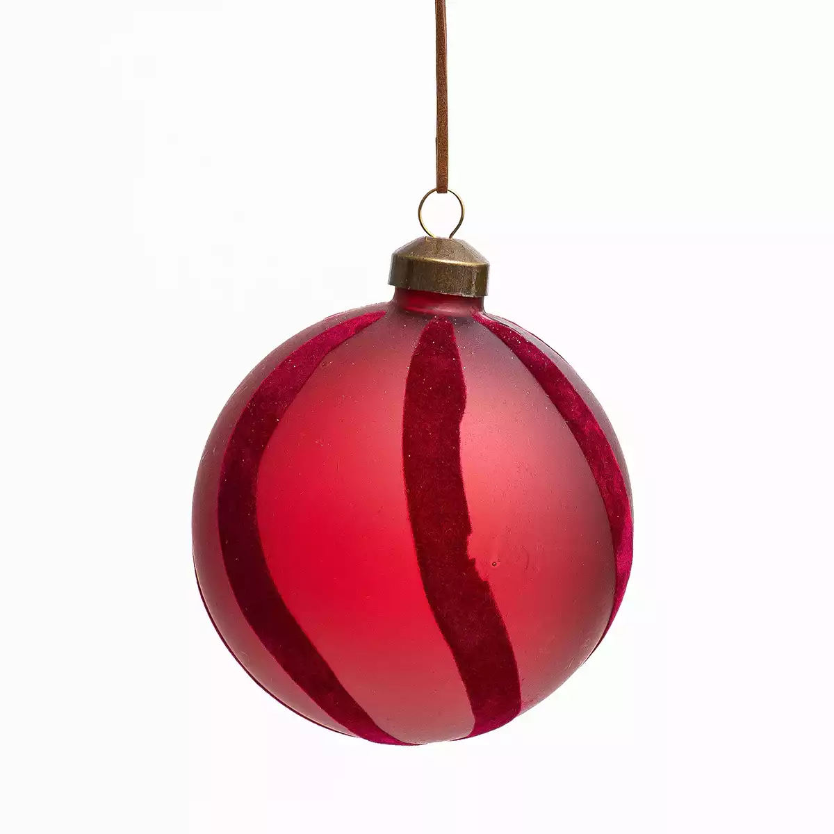 Новогодний шар 10 см бордовый стекло 058D-7382D