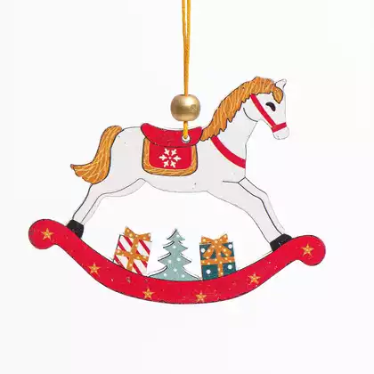 Новогодняя фигурка 8х10 Лошадка лерево 058D-7385D