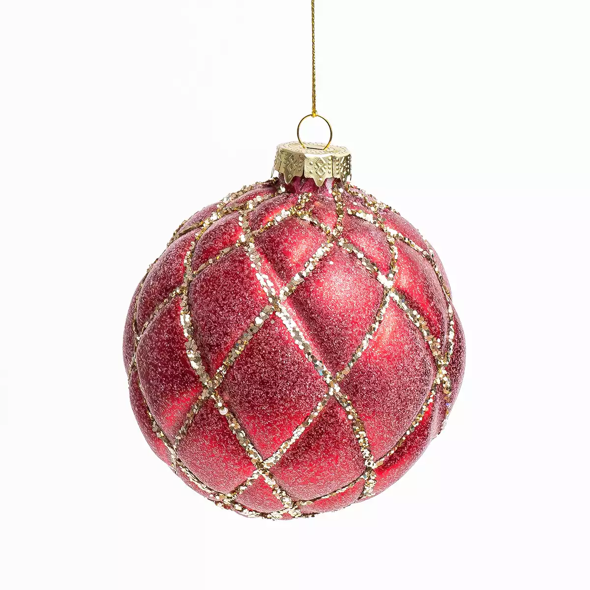 Новогодний шар 10 см красный 058D-7488D
