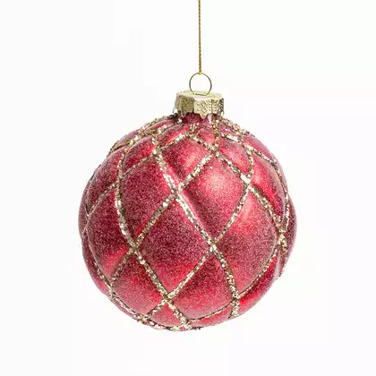 Новогодний шар 10 см красный 058D-7488D