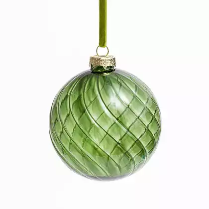 Новогодний шар 10 см зеленый 058D-7493D