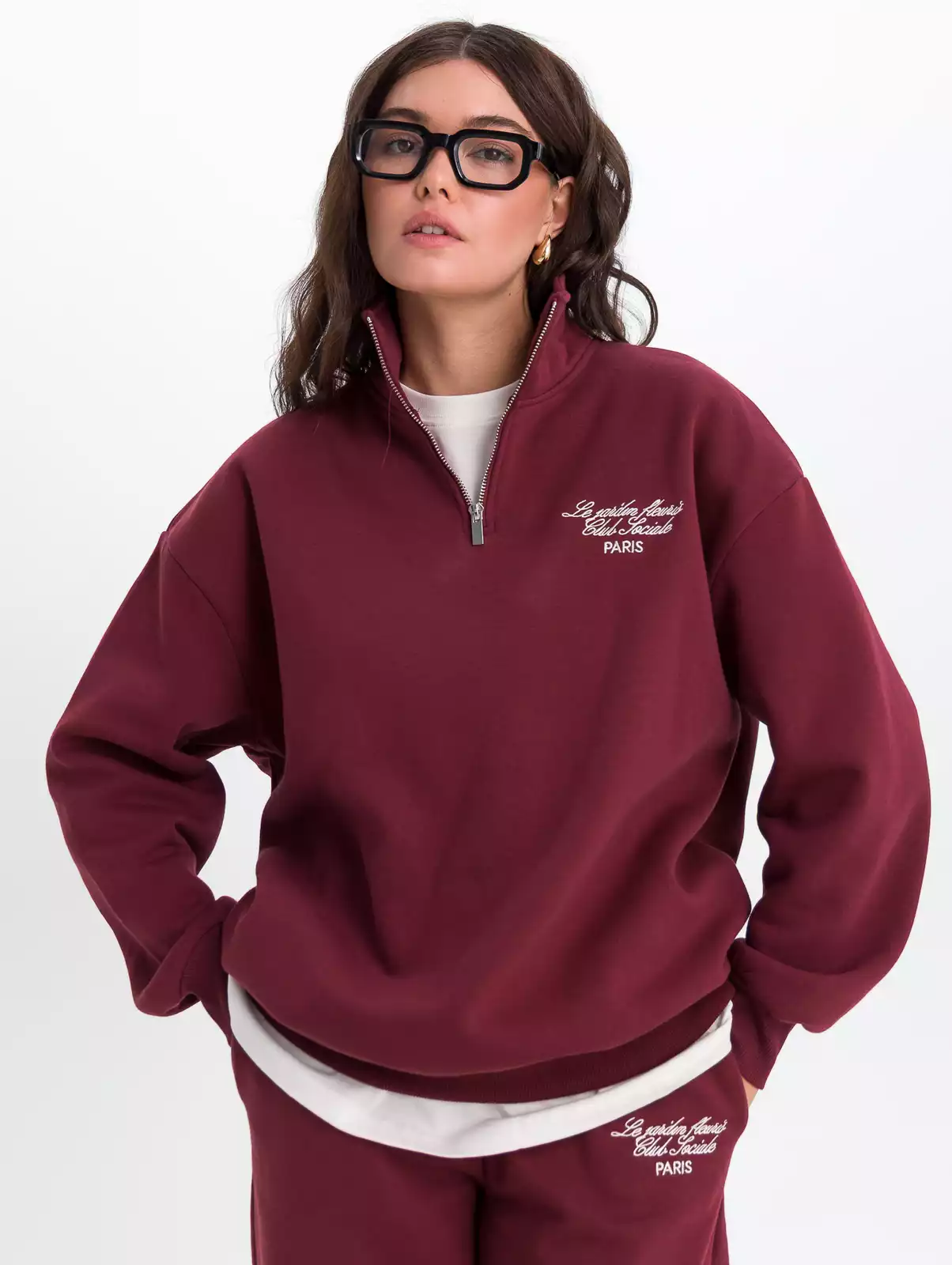 Свитшот с воротником на молнии KEANU