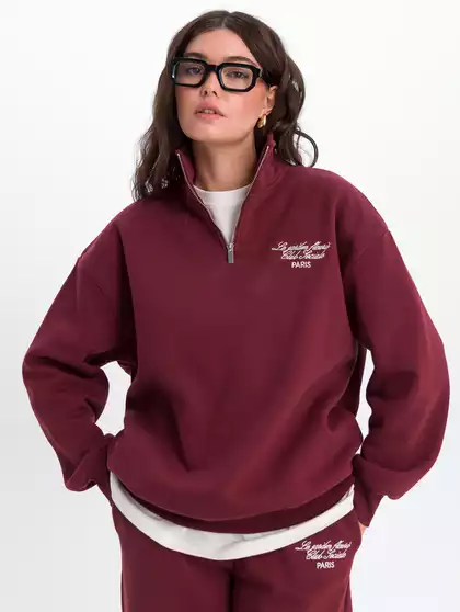 Свитшот с воротником на молнии KEANU