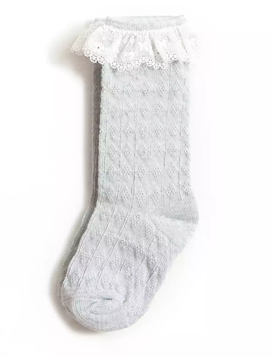 Меланжевые гольфы с рюшей