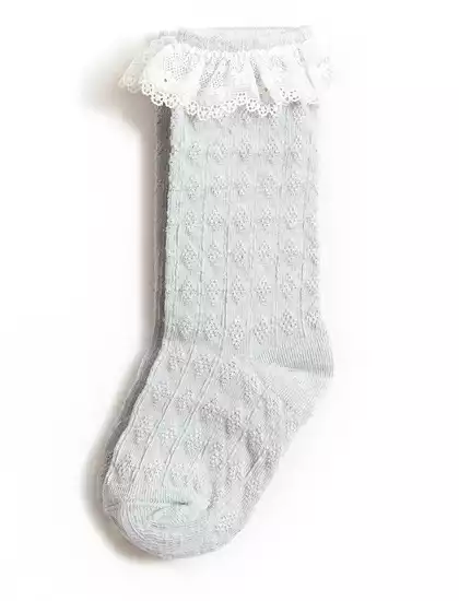 Меланжевые гольфы с рюшей