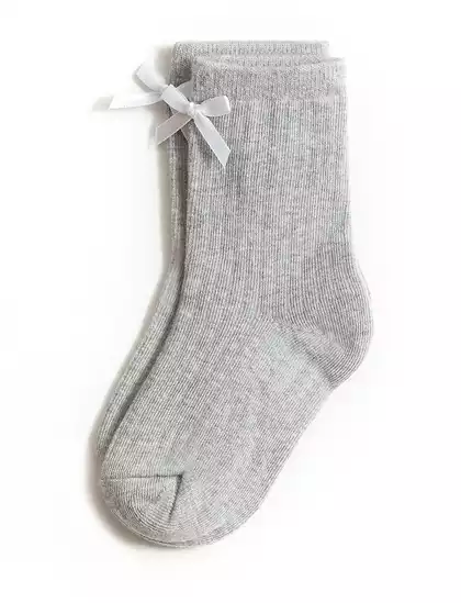 Меланжевые носки с бантиком