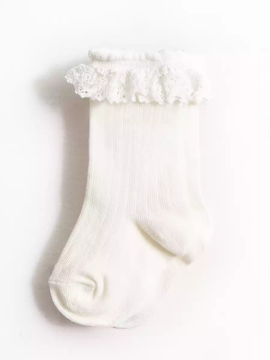 Гольфы в рубчик с оборкой