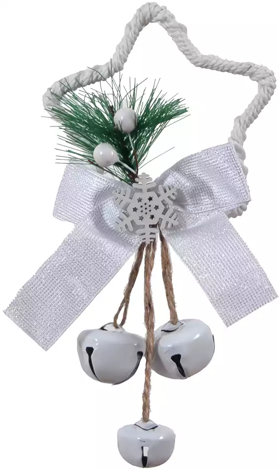 Новогоднее подвеска 15х8,5 см Звезда Белая 058D-7516D