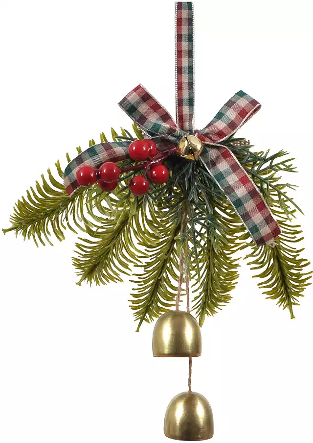 Новогоднее подвеска 12,5х19 Колокольчики на ветке 058D-7518D