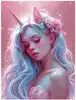Алмазная мозаика 30х40см ДЕВУШКА-ЕДИНОРОГ 68620